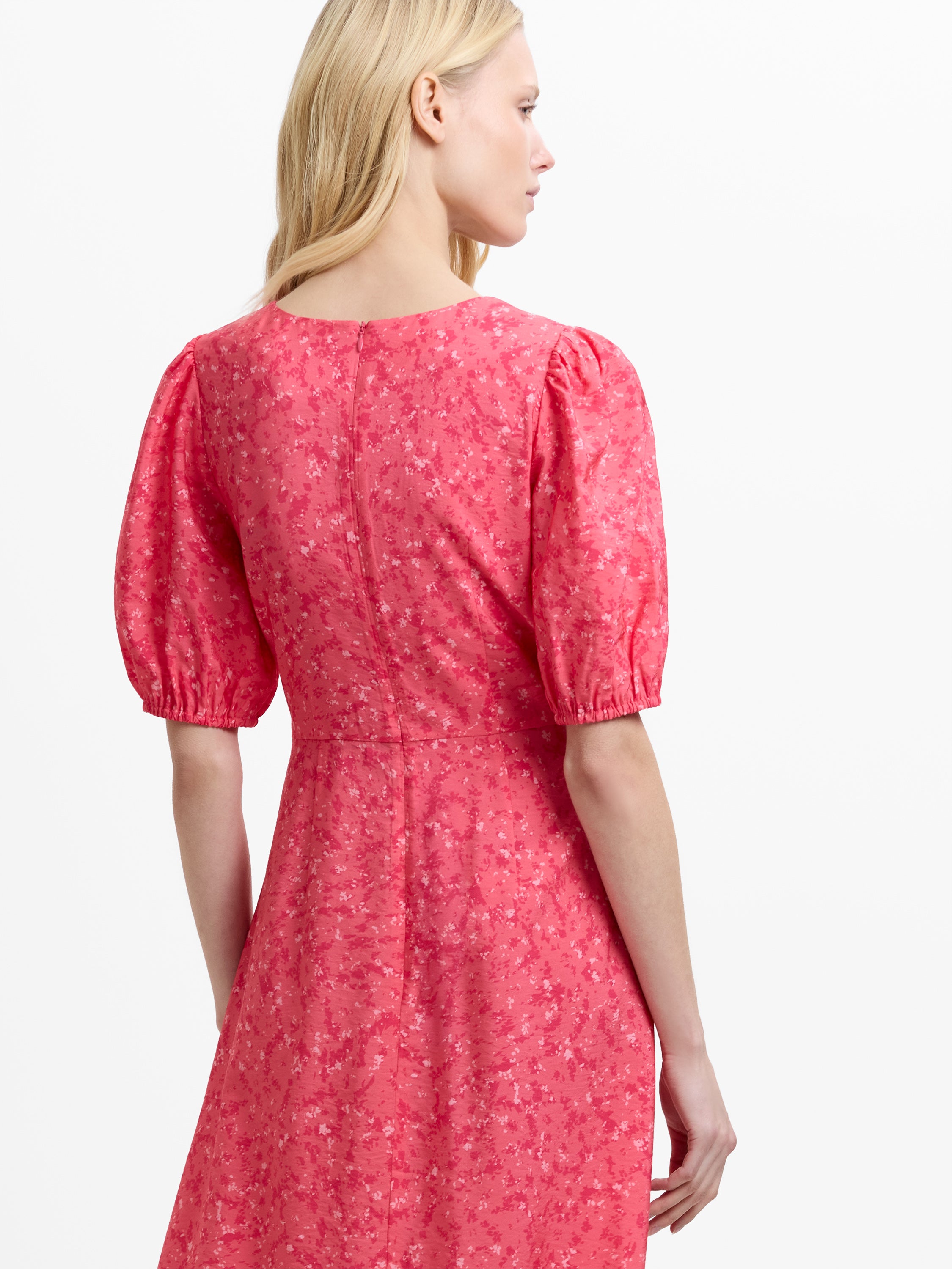 french connection pink midi dress Melissa Floral Twist V Neck Pink Midi Dress Fuchsia Pink Multi