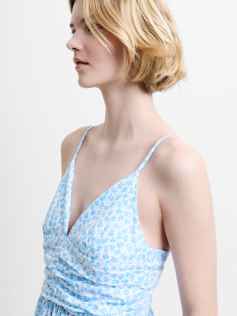 Rhodes Poplin Floral Ruched Mini Dress