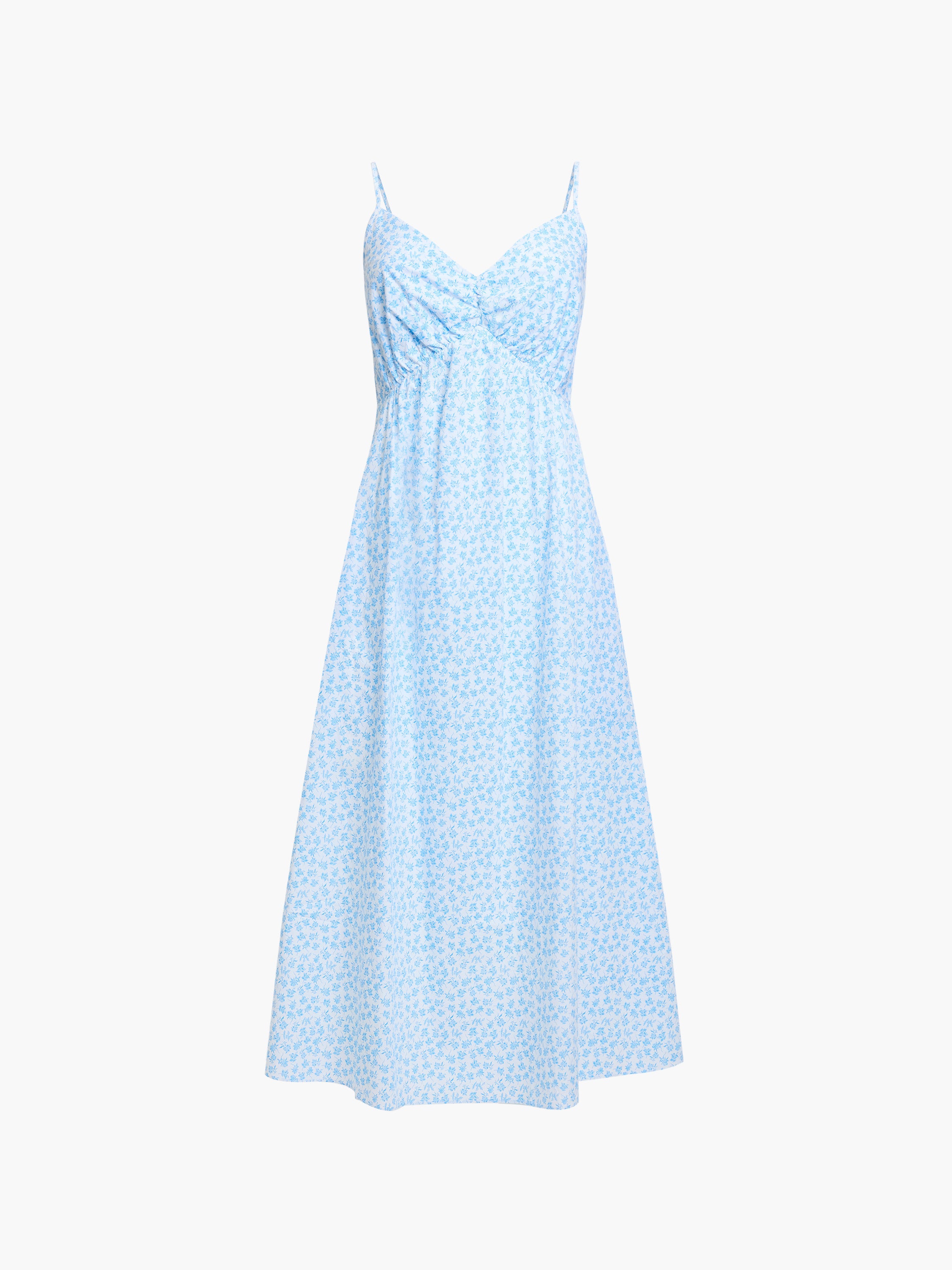 Rhodes Poplin Floral A-Line Midi Dress