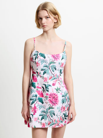 York Satin Christa Fleur Mini Dress