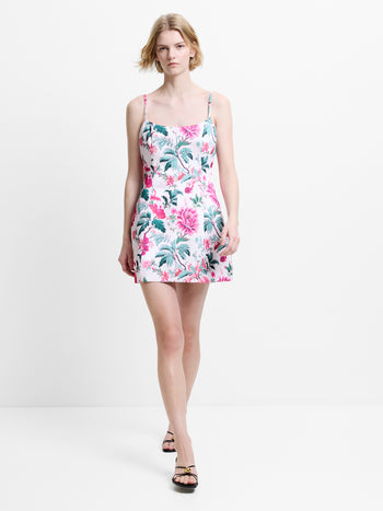 York Satin Christa Fleur Mini Dress