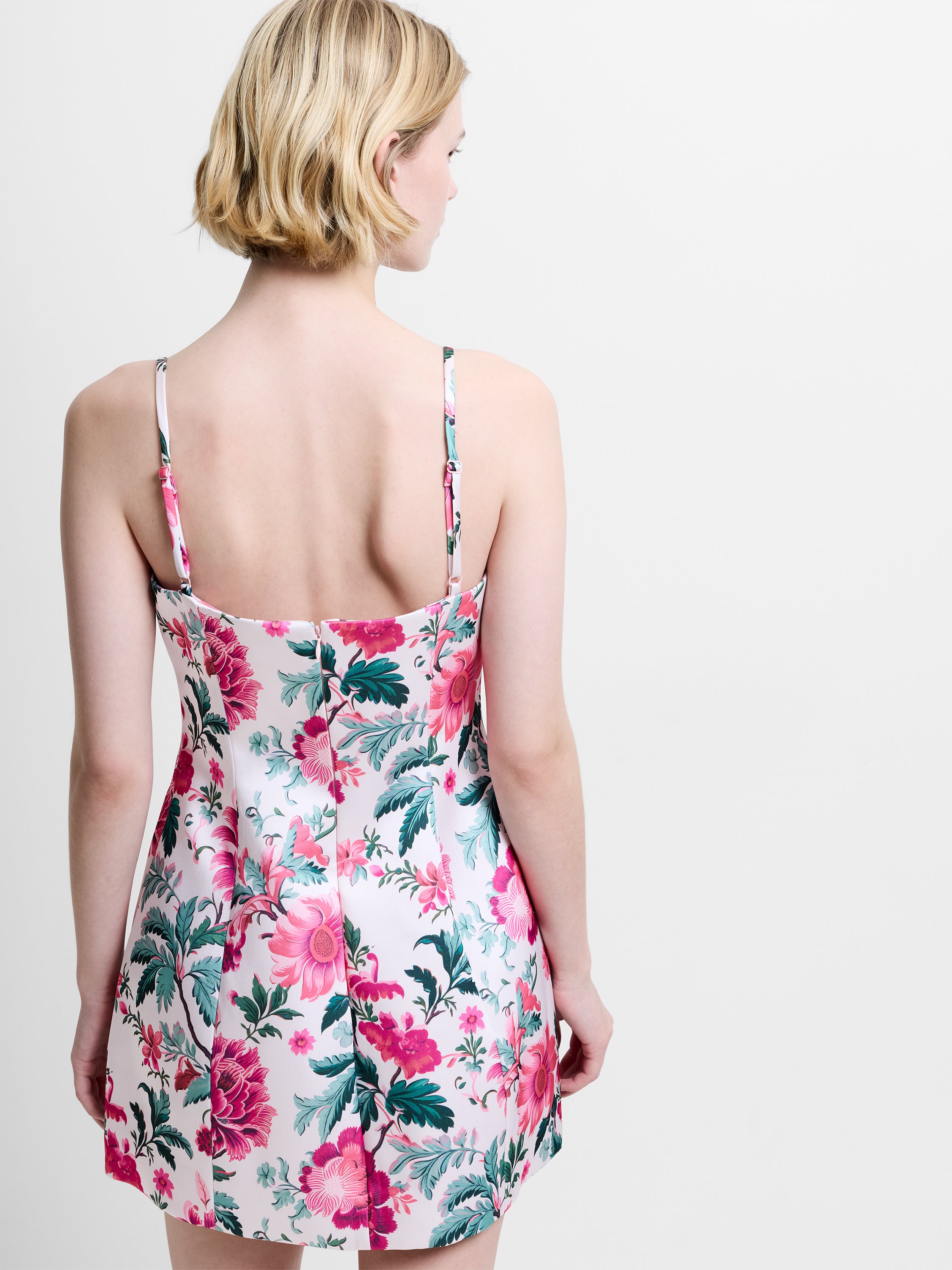 York Satin Christa Fleur Mini Dress