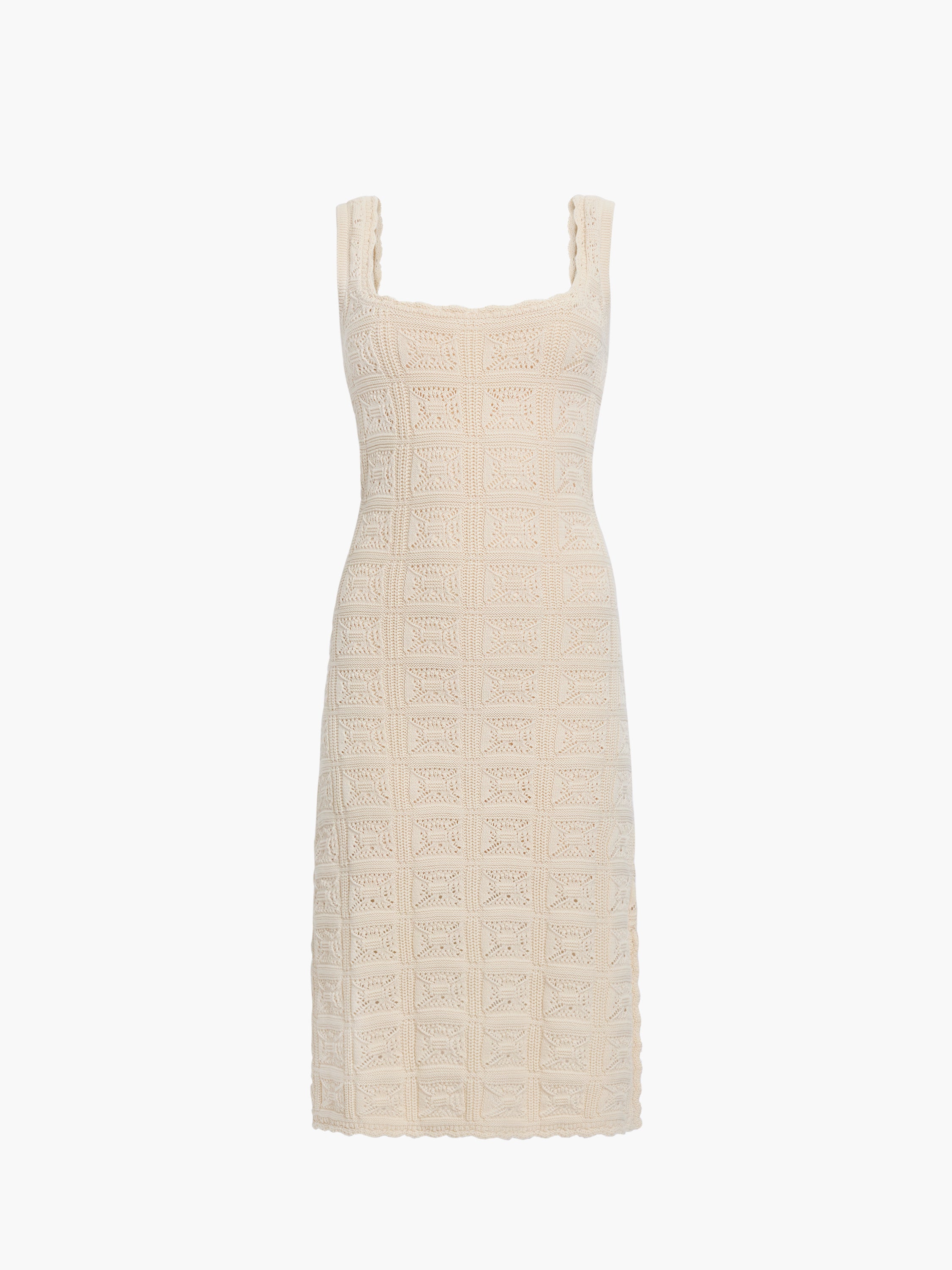 Nellis Square Neck Crochet Knit Dress