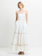 Cambria Cotton Contrast Trim White Maxi Dress