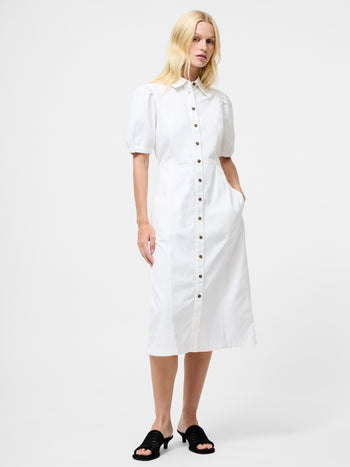 Chambray Denim Button Through Shirt Dress