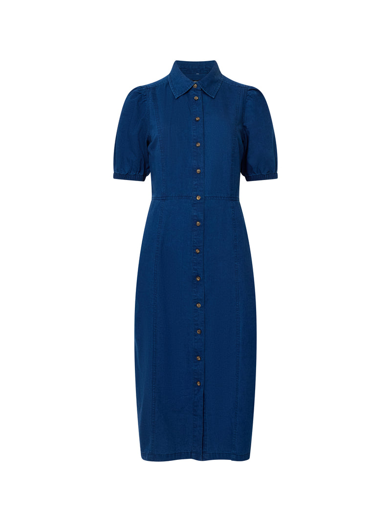 Chambray Button Through Shirt Dress