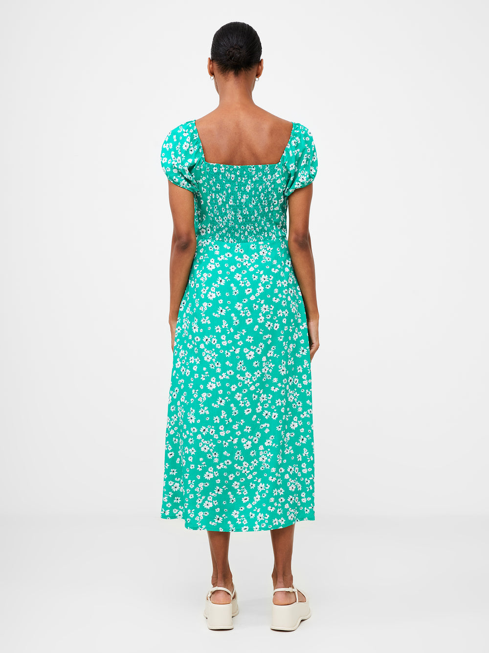 Sweetheart Empire Midi Dress Veridian Green | French Connection UK