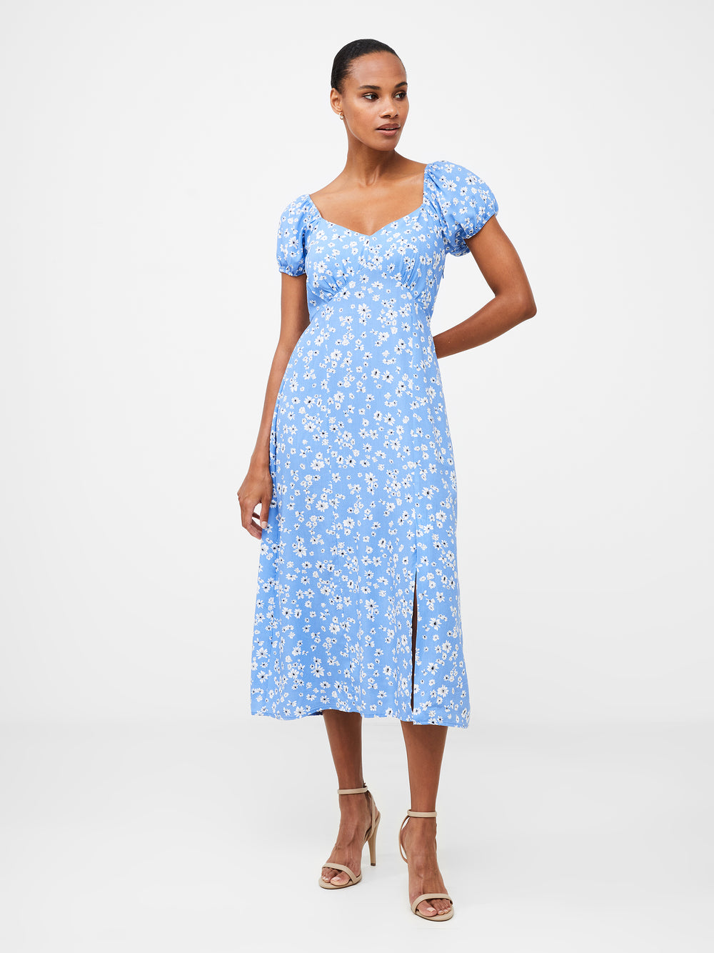 Sweetheart Empire Midi Dress Tranquil Blue | French Connection UK