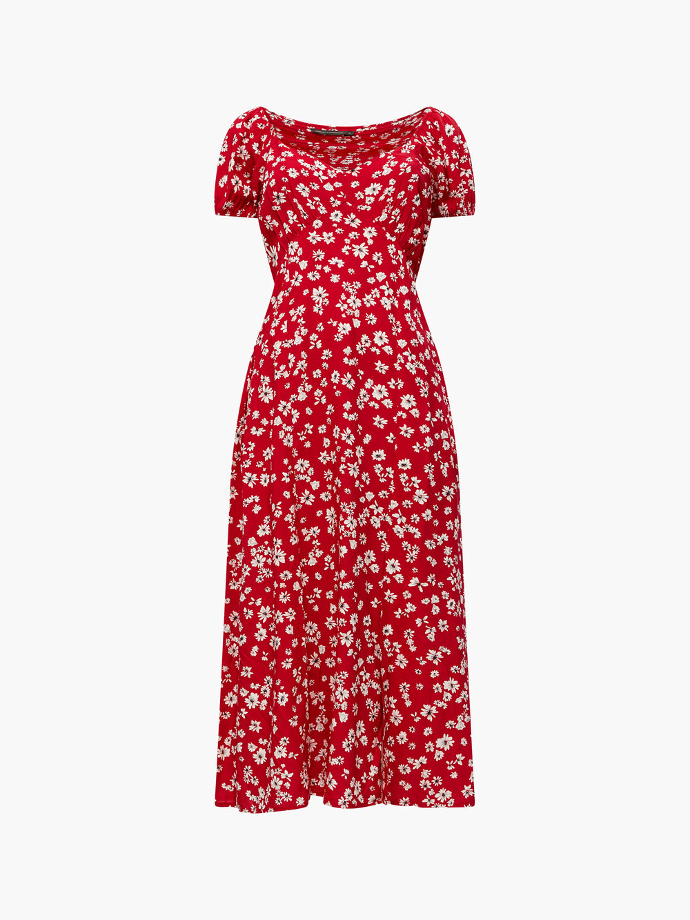 Sweetheart Empire Midi Dress Poppy Red | French Connection UK