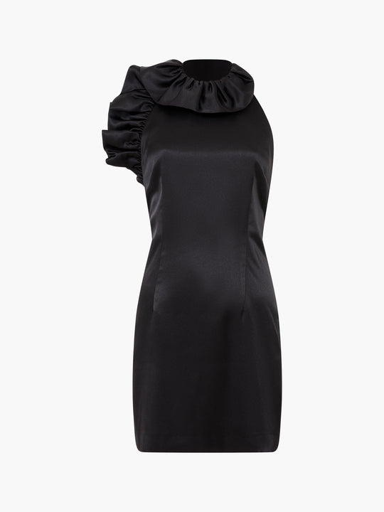 Adora Satin Ruffle Mini Dress