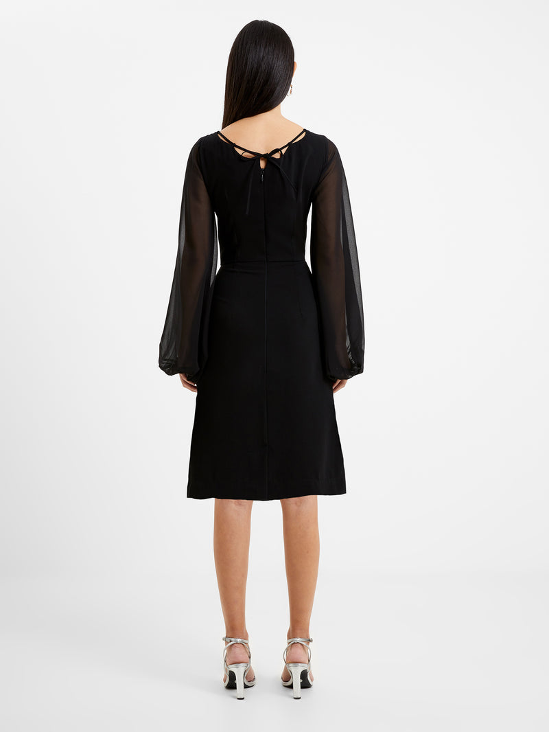 Addinala Crepe Dress Blackout French Connection UK