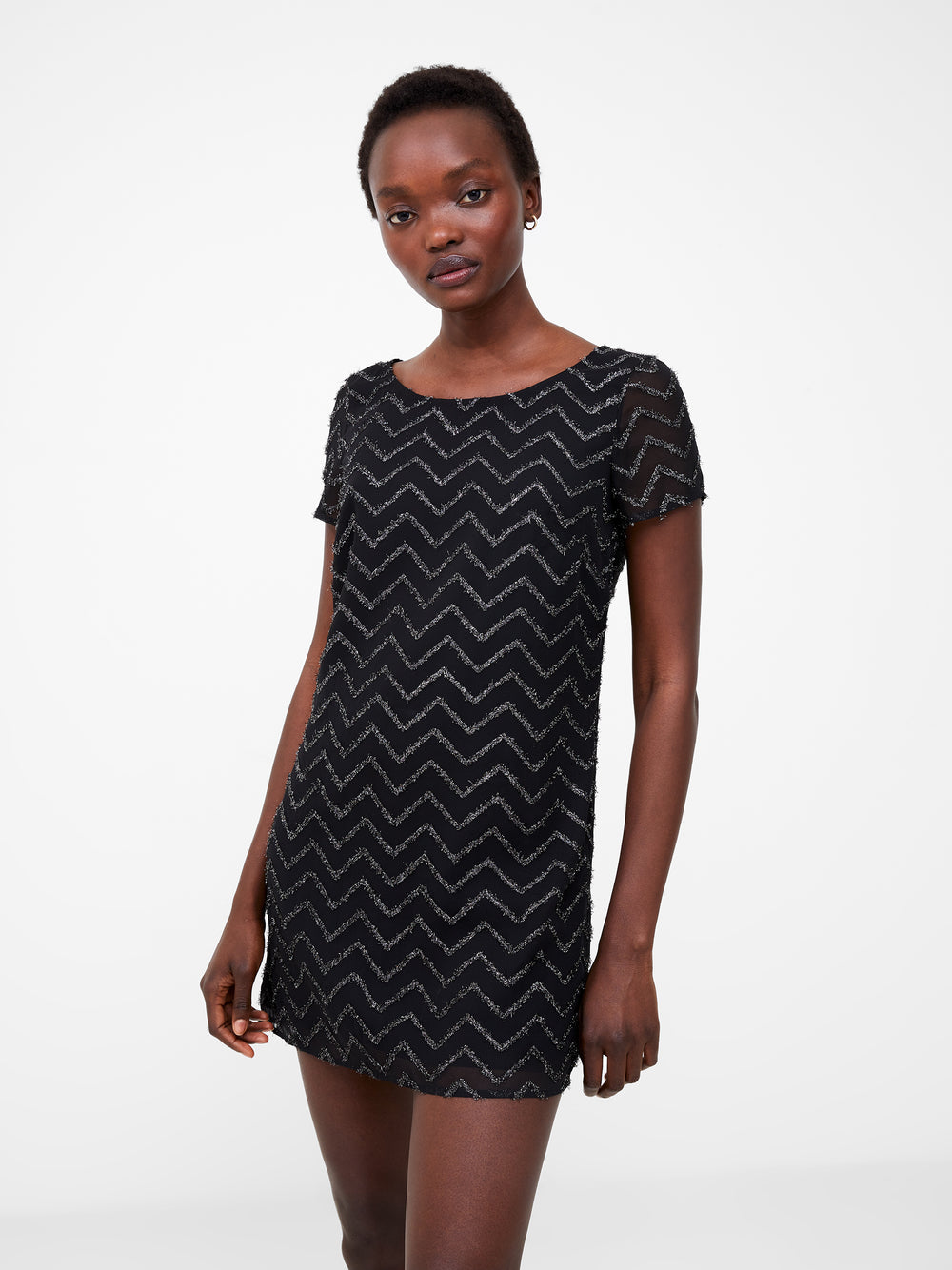 Black and shop white chevron dress