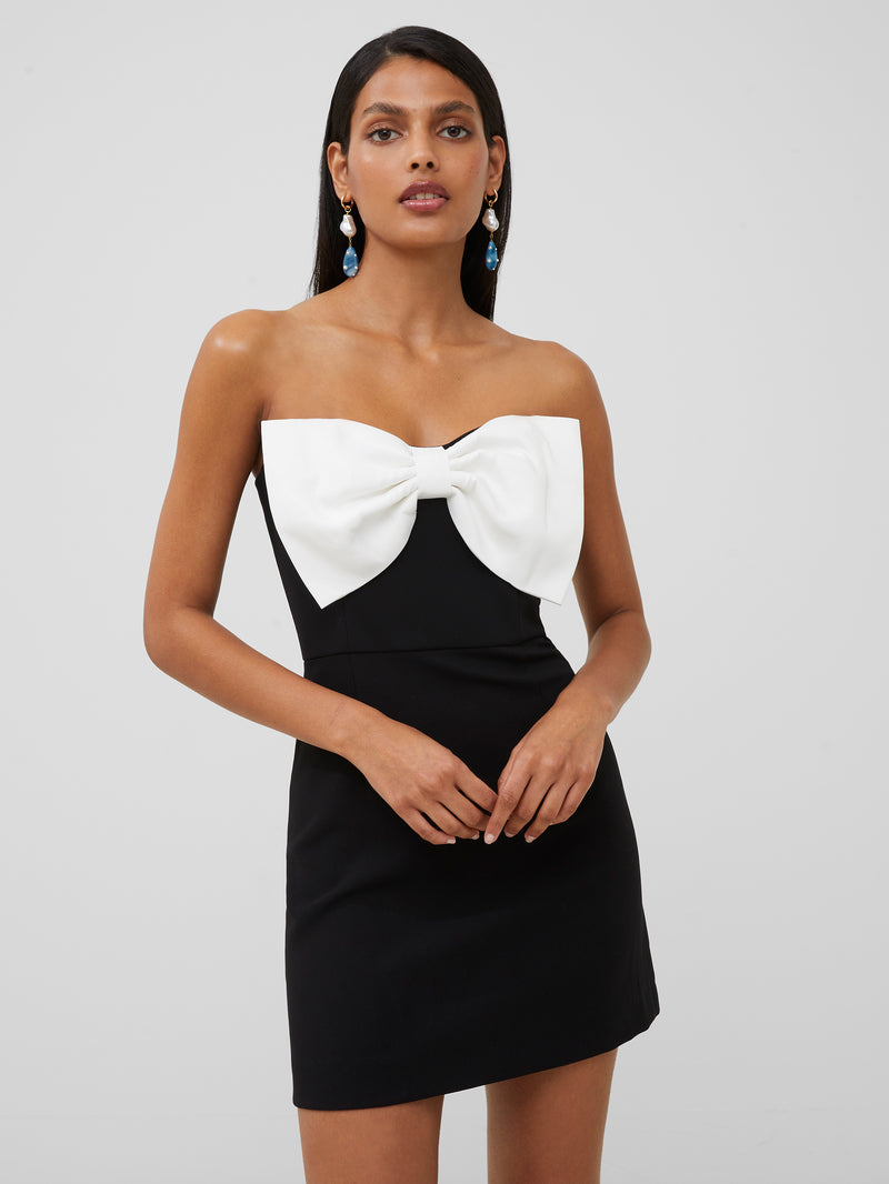 White and black short dress cheap