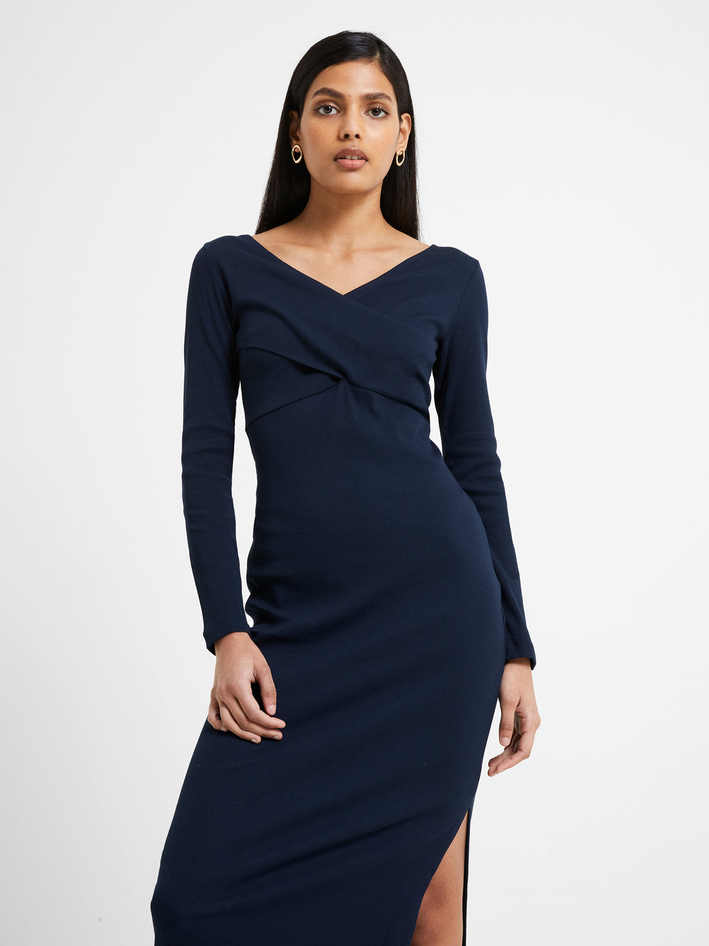 Long sleeve on sale crossover dress