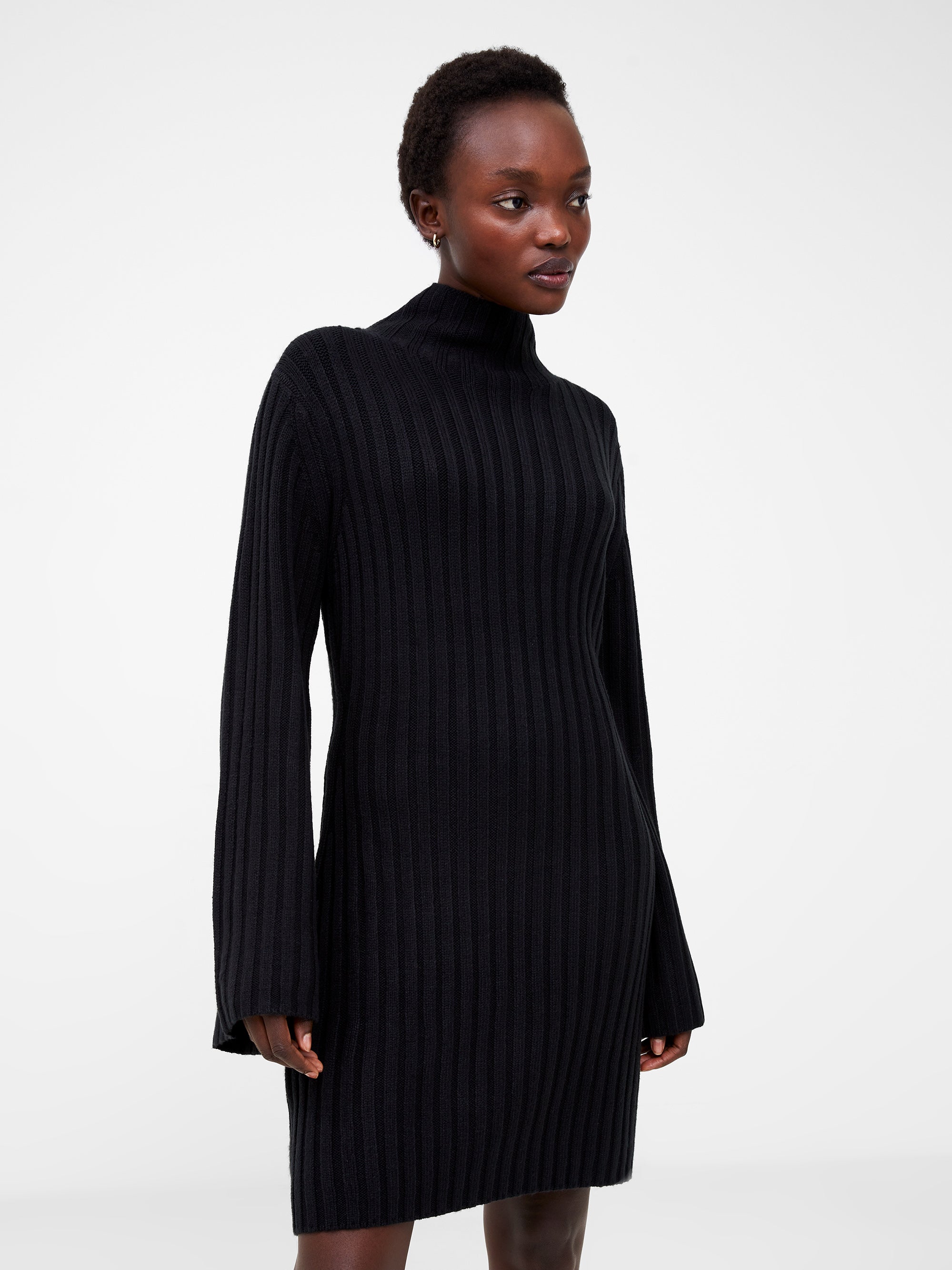 Babysoft Mock Neck Dress Blackout French Connection UK