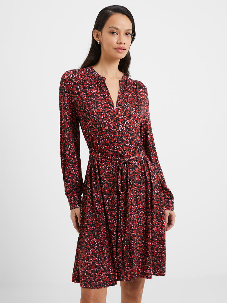 Clara Meadow Jersey Shirt Dres Blackout | French Connection UK