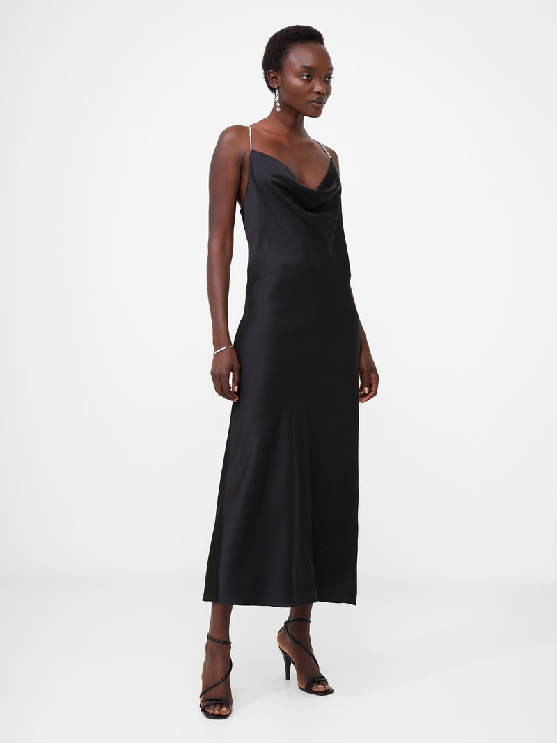 Diamante Strap Slip Dress Black | French Connection UK
