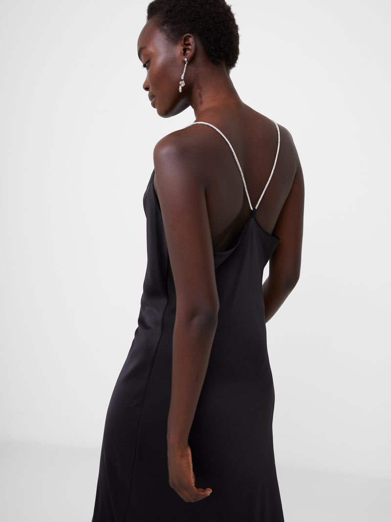 Black Satin Slip Dress