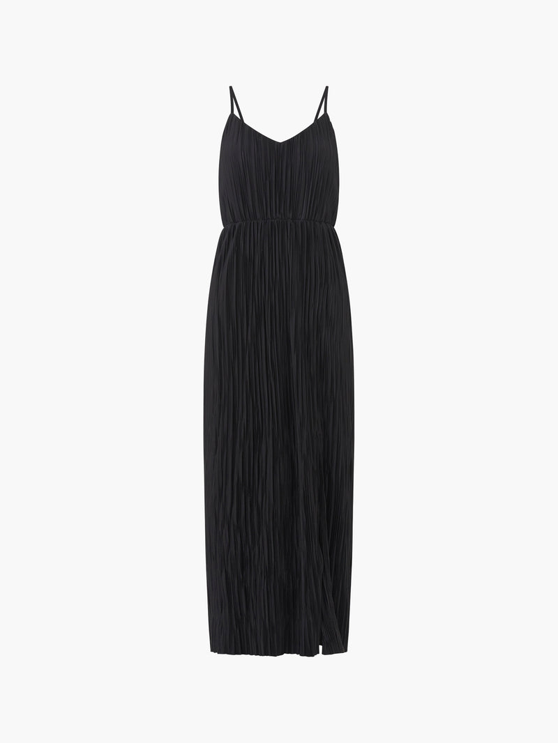 Strappy Plisse Jersey Maxi Dress Black | French Connection UK