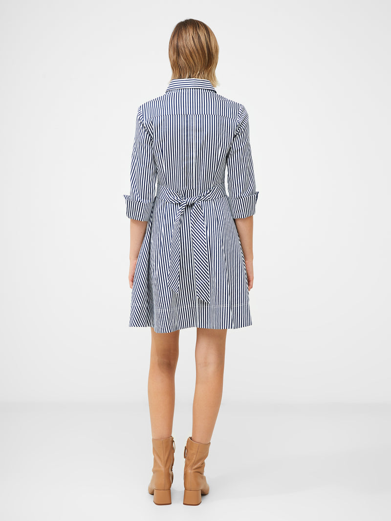 Stripe Belted Mini Shirt Dress