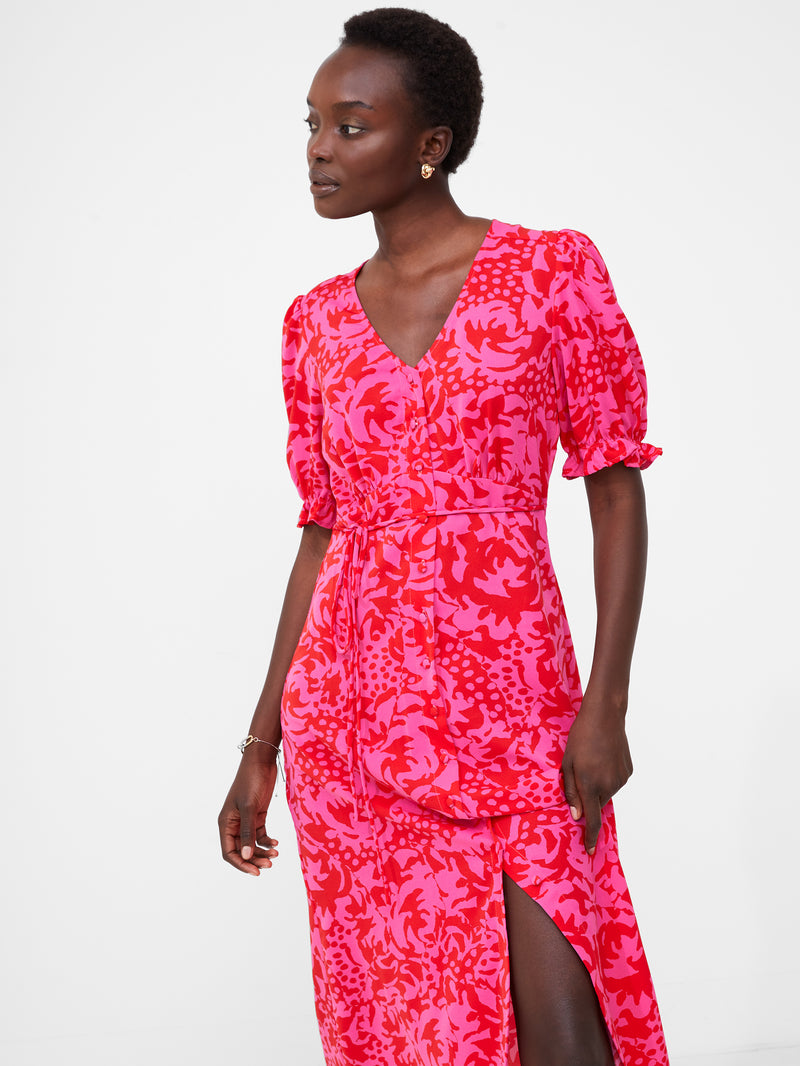 Midi Tea Dress Fushia/Desert Rose | French Connection UK