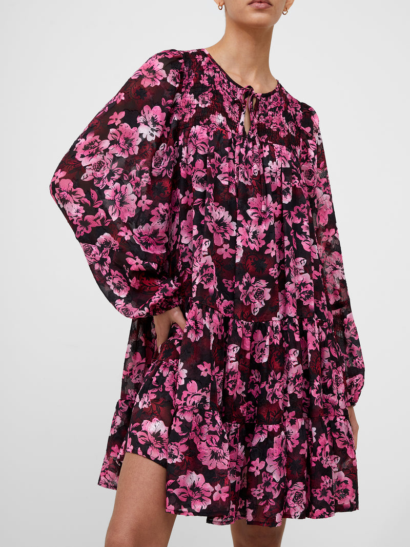 Floral Smock Mini Dress Pink Multi | French Connection UK