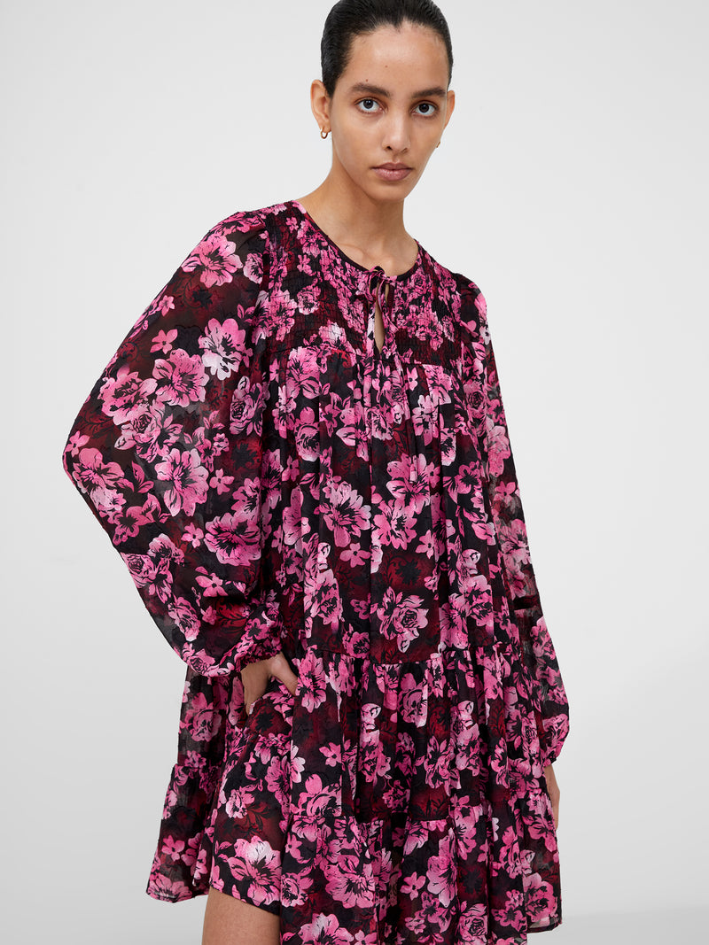 Floral Smock Mini Dress Pink Multi | French Connection UK