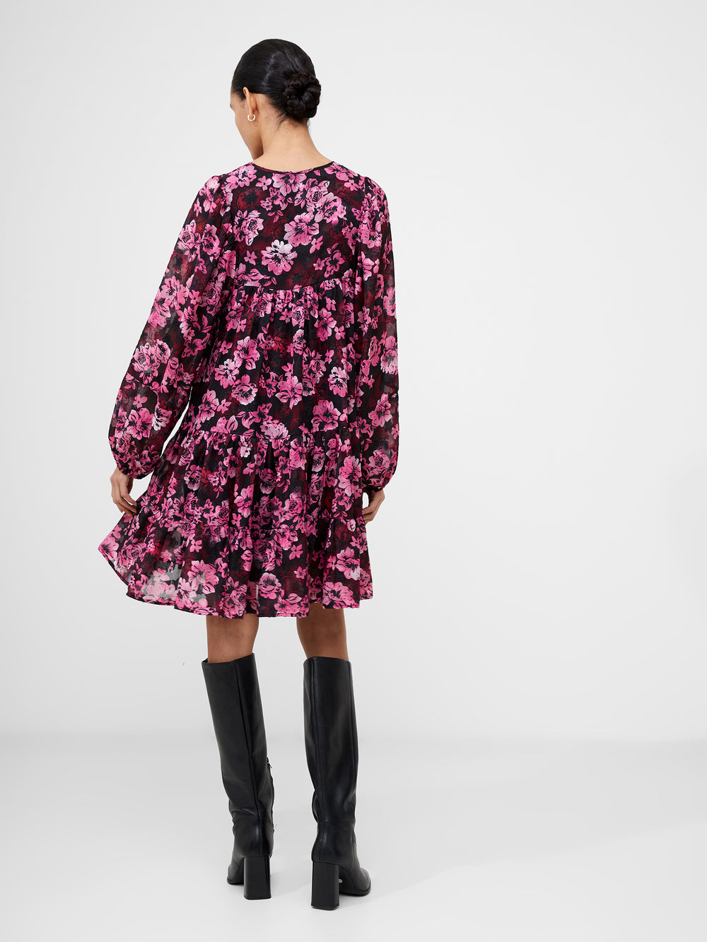Floral Smock Mini Dress Pink Multi French Connection UK
