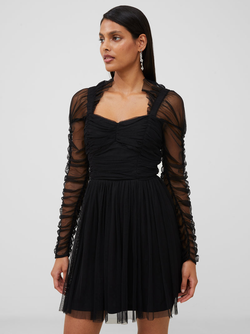 Edrea Tulle Mini Dress Blackout French Connection UK