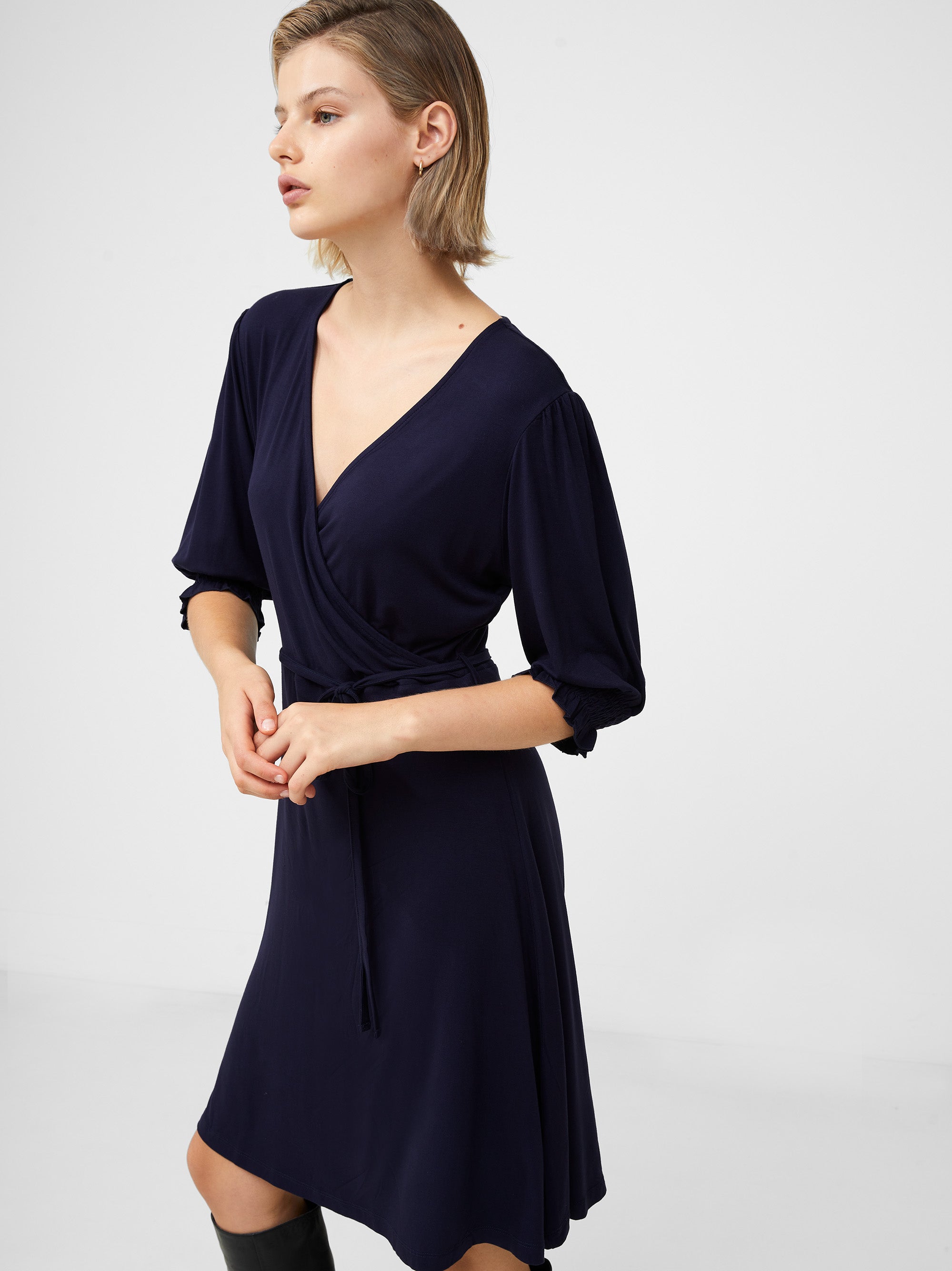 Wrap Plain Dress