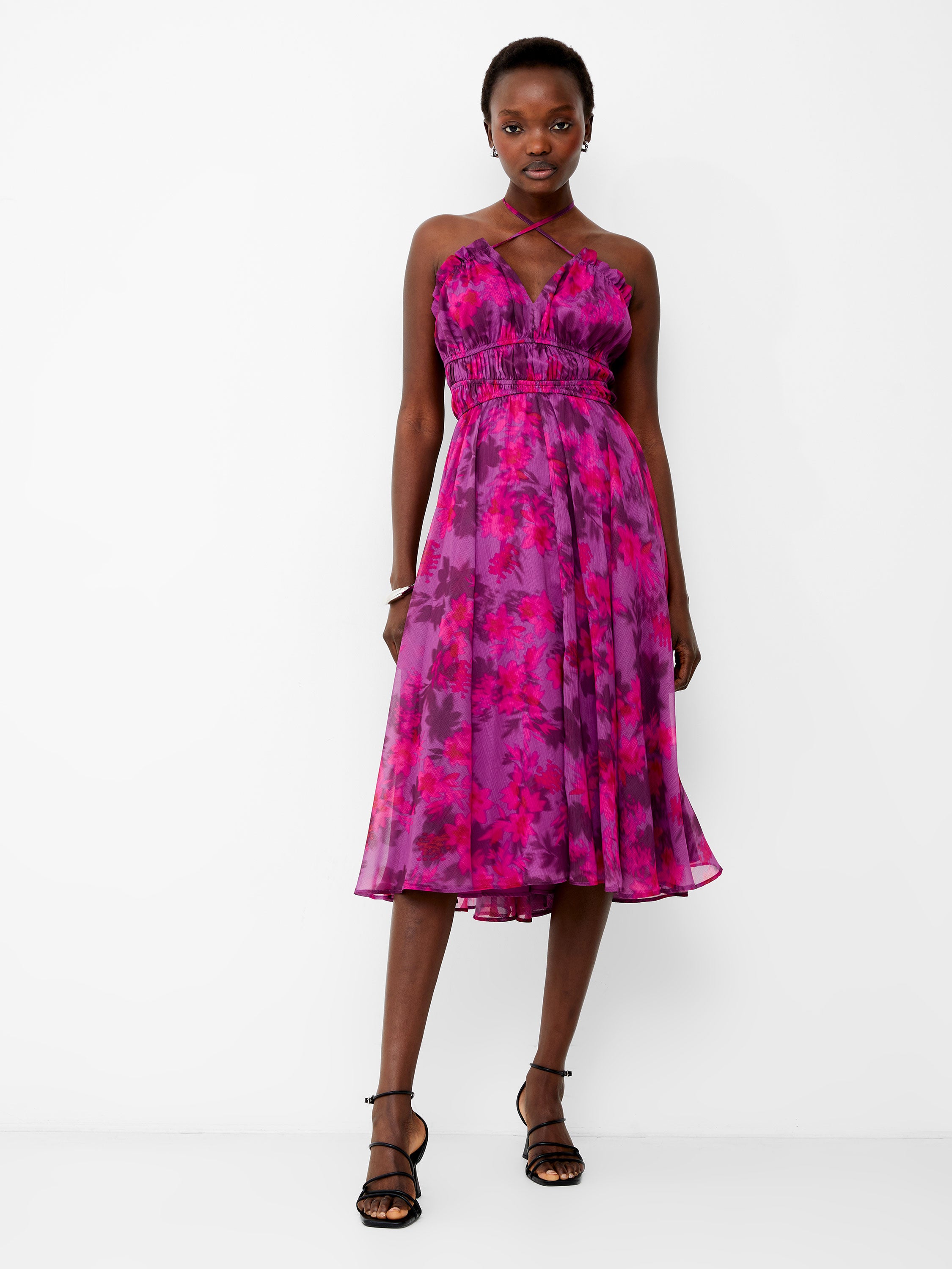 Arla Hallie Crinkle Halterneck Dress