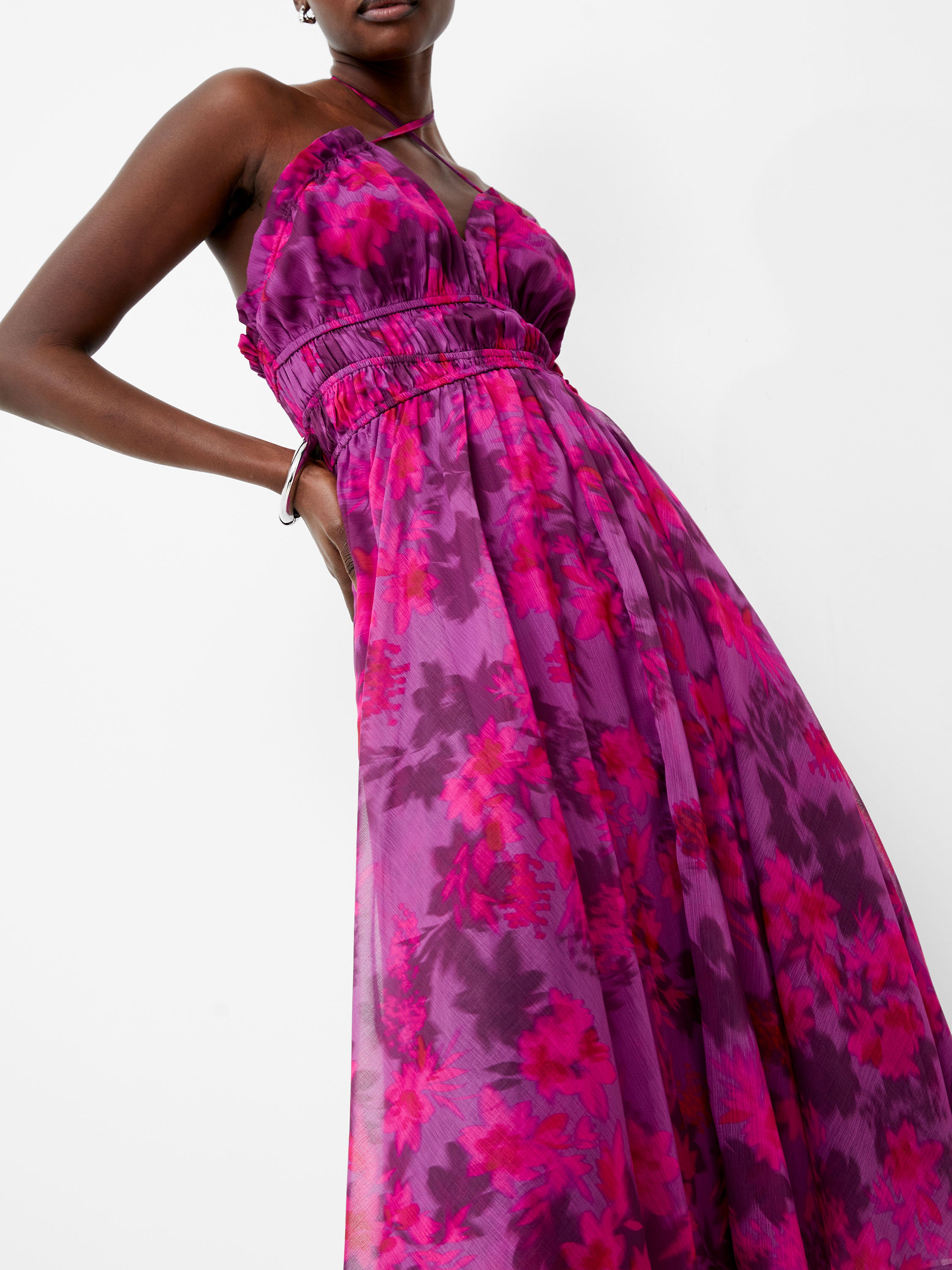 Arla Hallie Crinkle Halterneck Dress
