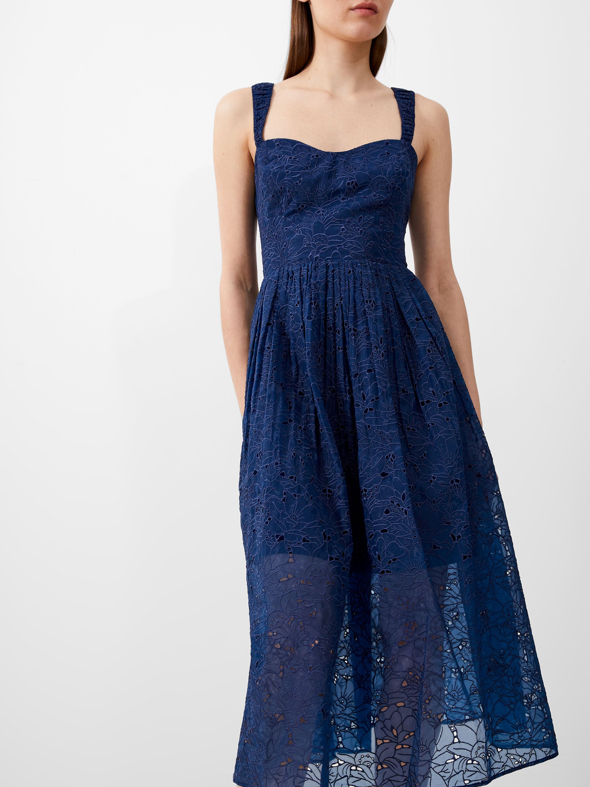 Embroidered Lace Strappy Dress