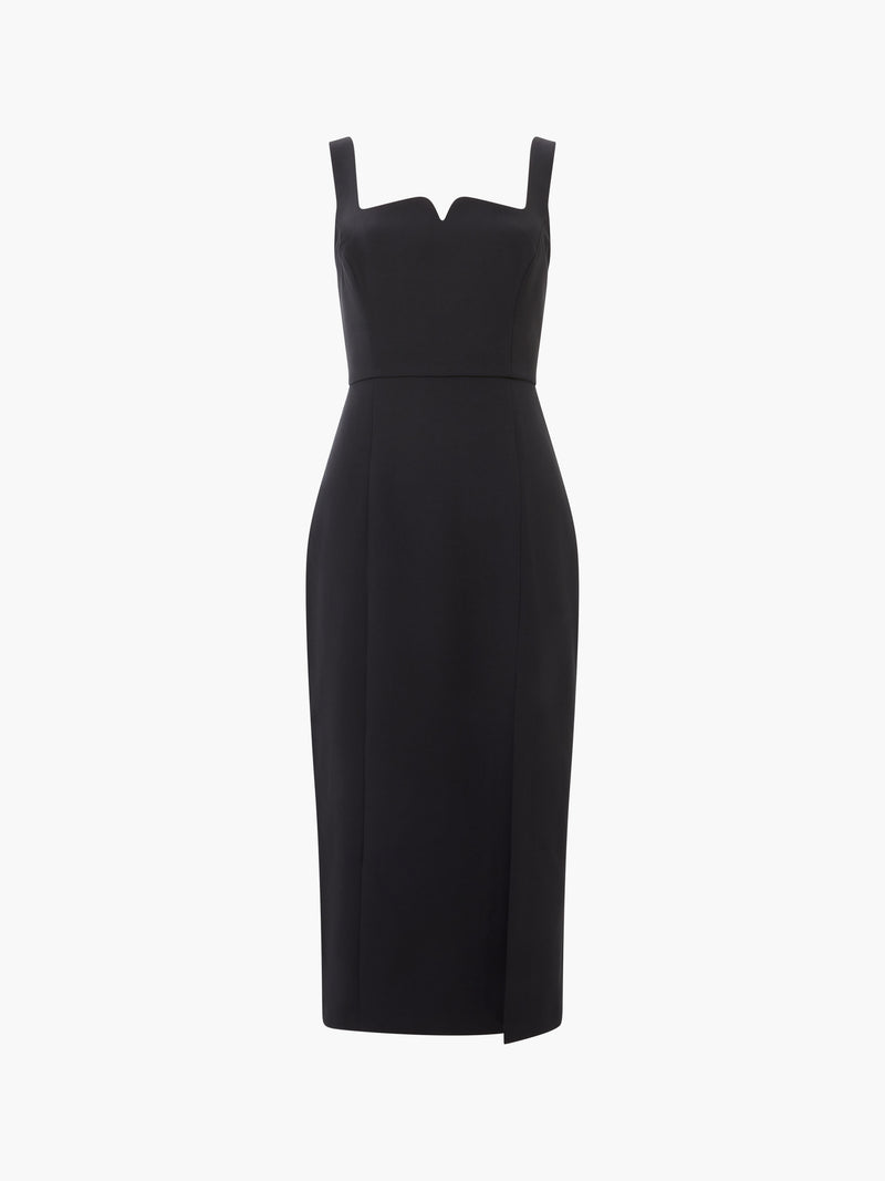 Echo Crepe Neck Detail Midi Dress