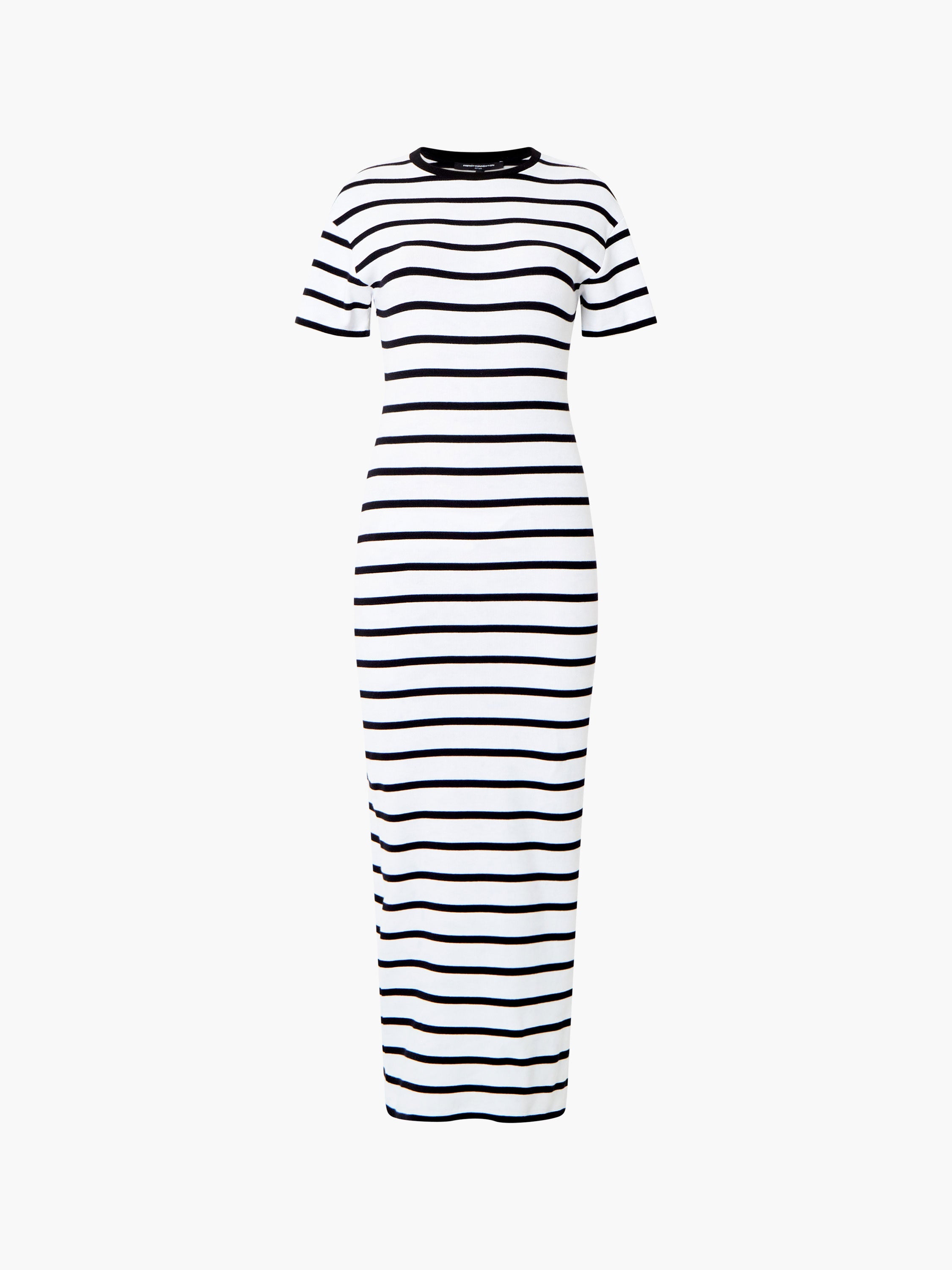 Black and white horizontal striped dress sale