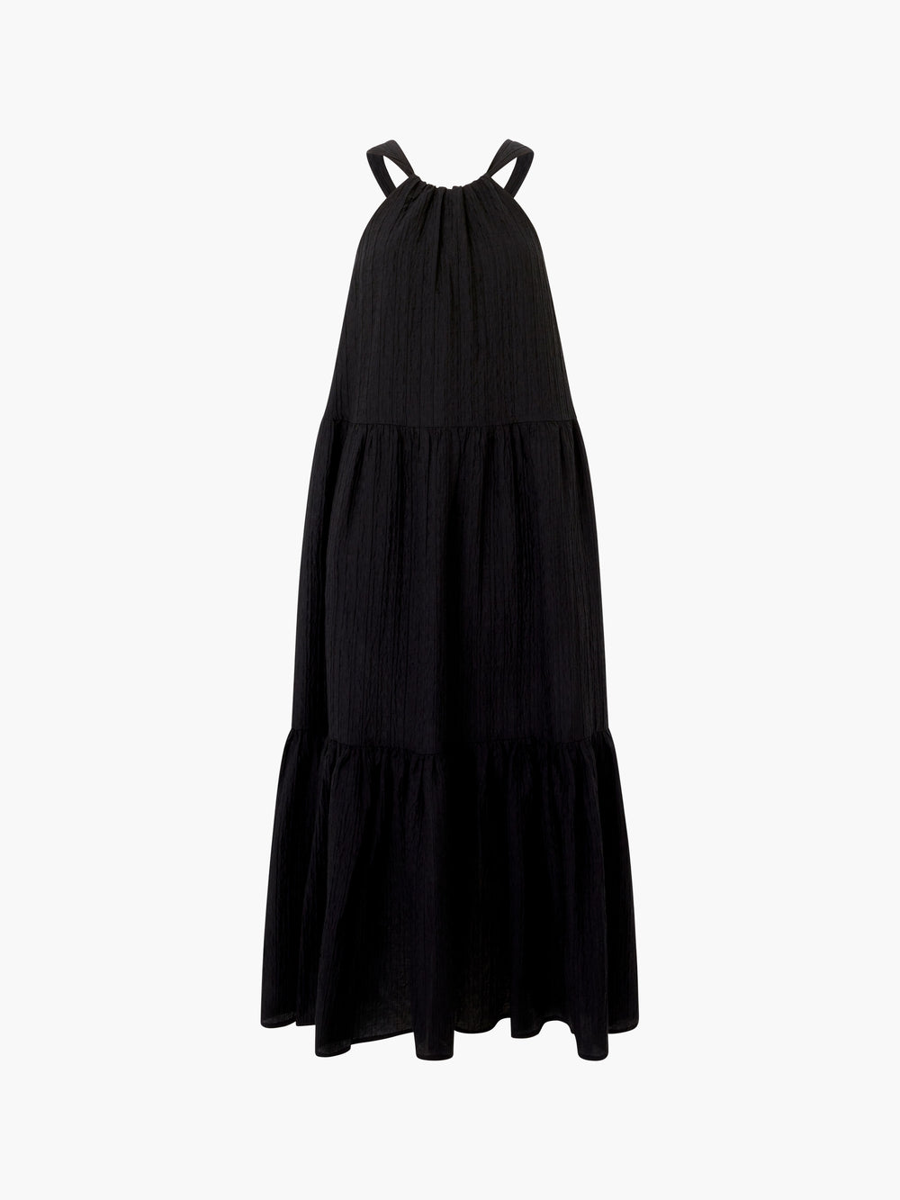 Aleska Textured Midaxi Dress Black French Connection UK