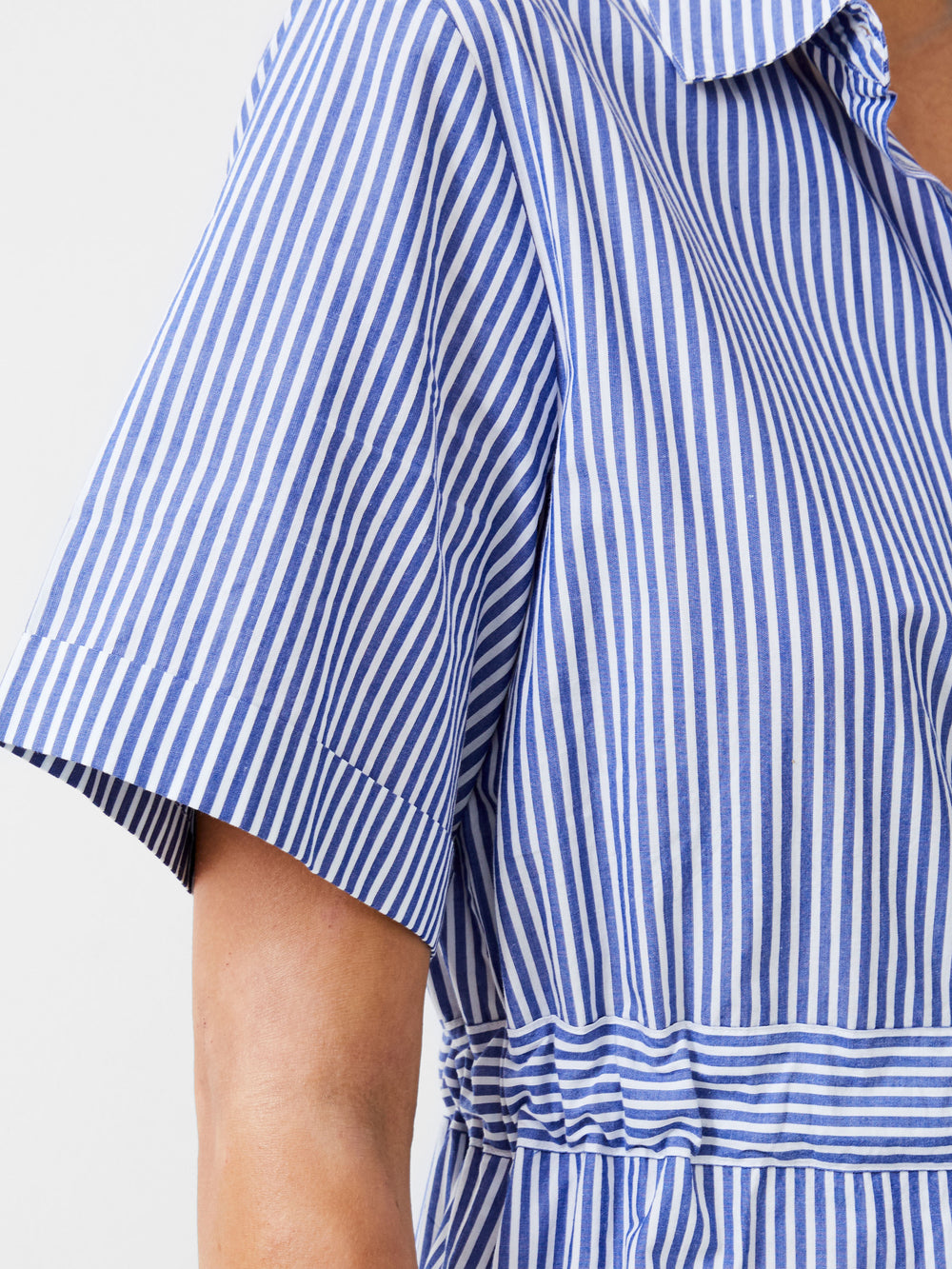 Stripe Poplin Shirt Dress Blue/White French Connection UK