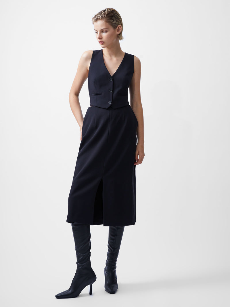 Gemma Twill Waistcoat Dress Blackout French Connection UK