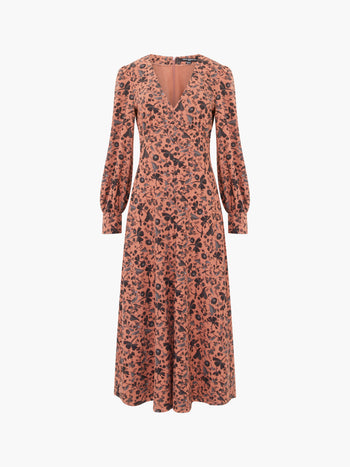 Jeanie Brina Crepe Midi Dress