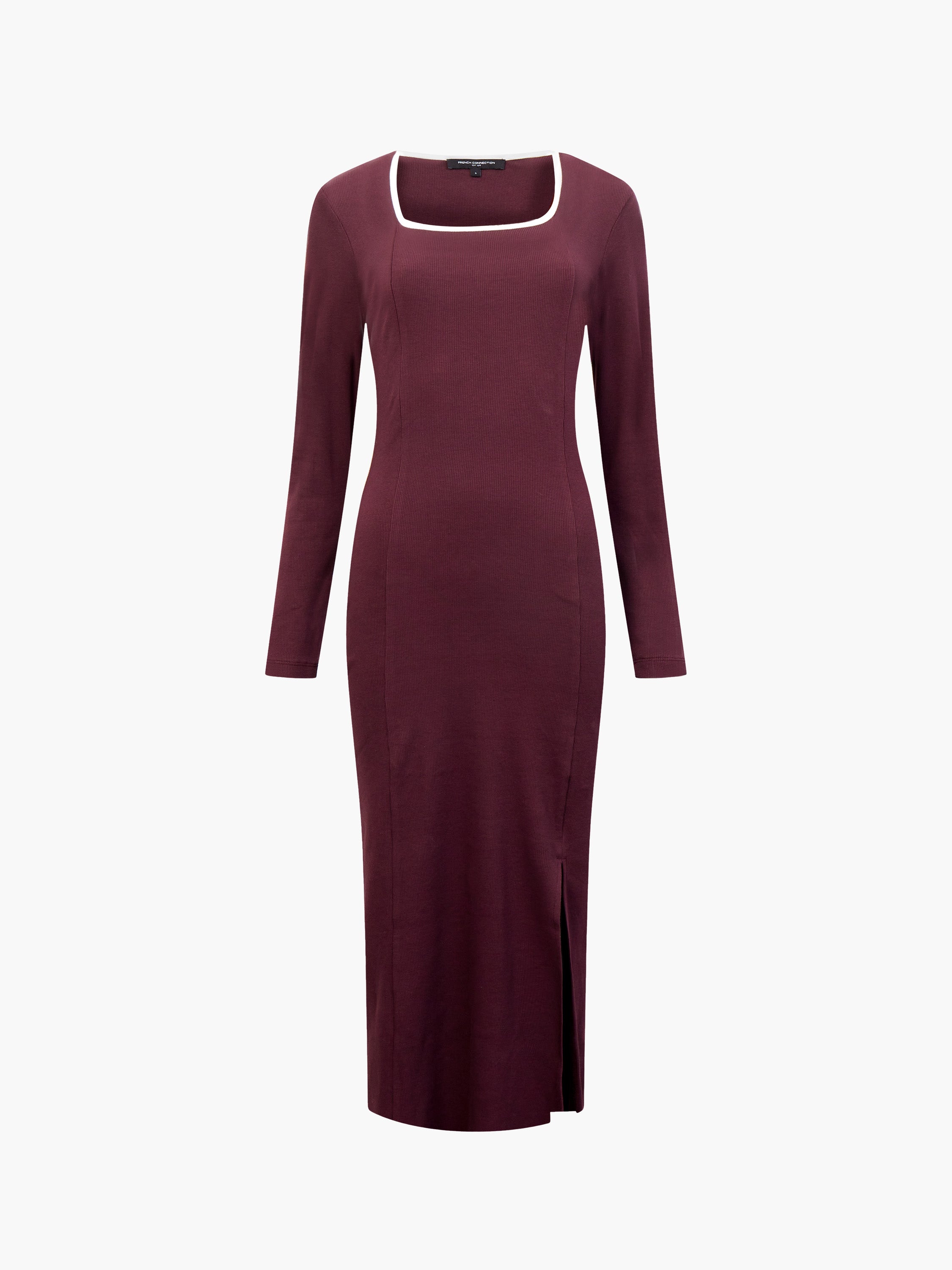 Rassia Rib Square Neck Midi Dress