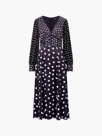 Polka Dot Candice Satin Dress