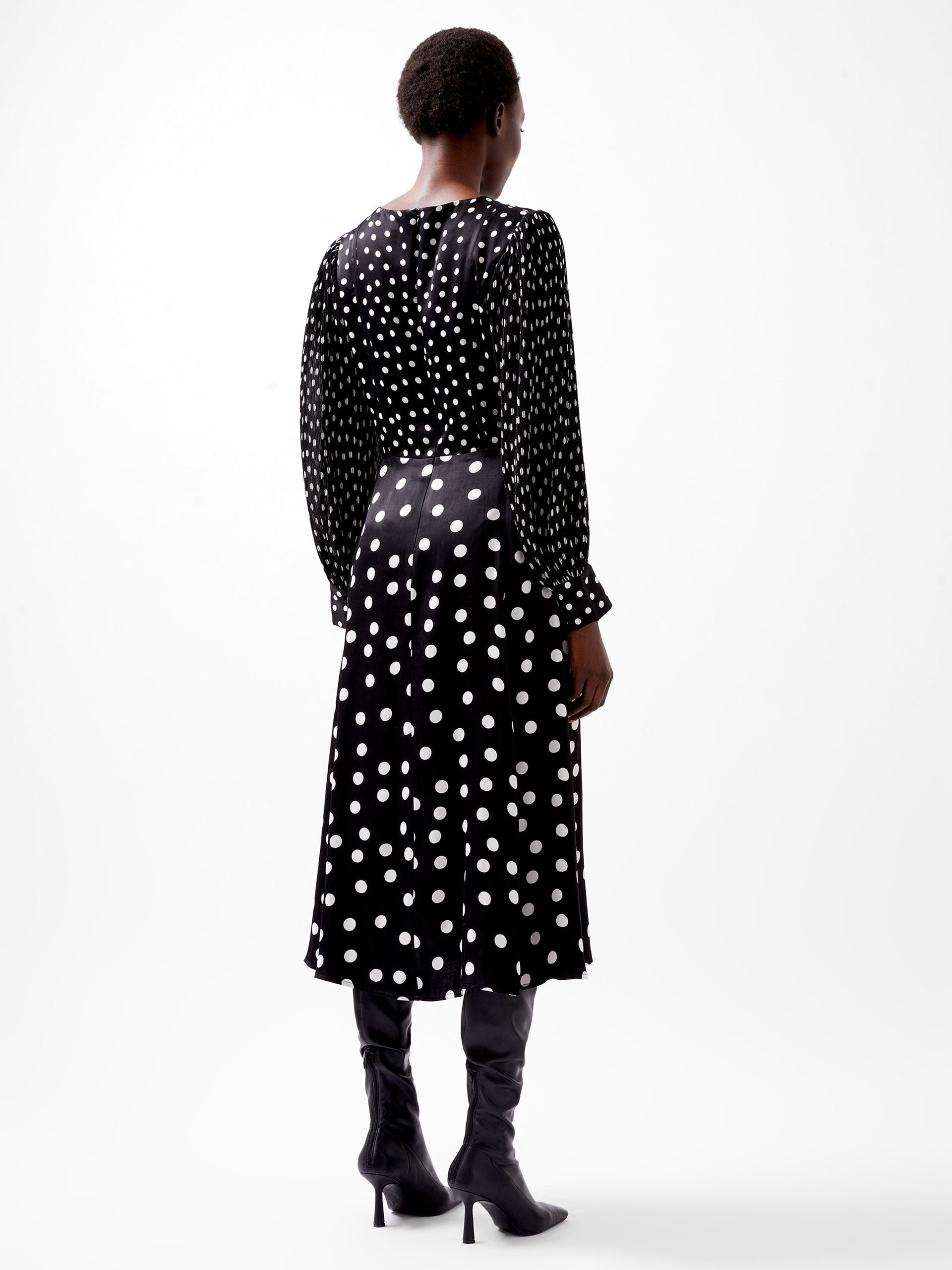 Polka Dot Candice Satin Dress Black White French Connection UK polka-dot-candice-satin-dress-black-white-french-connection-uk