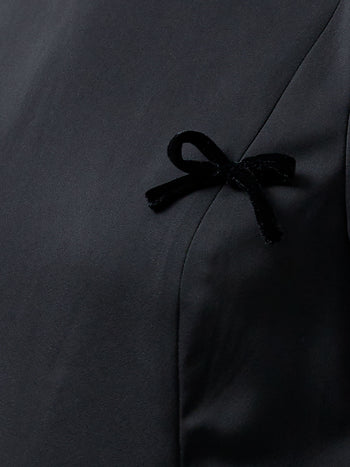 Fenix Satin Bow Long Sleeve Mini Dress