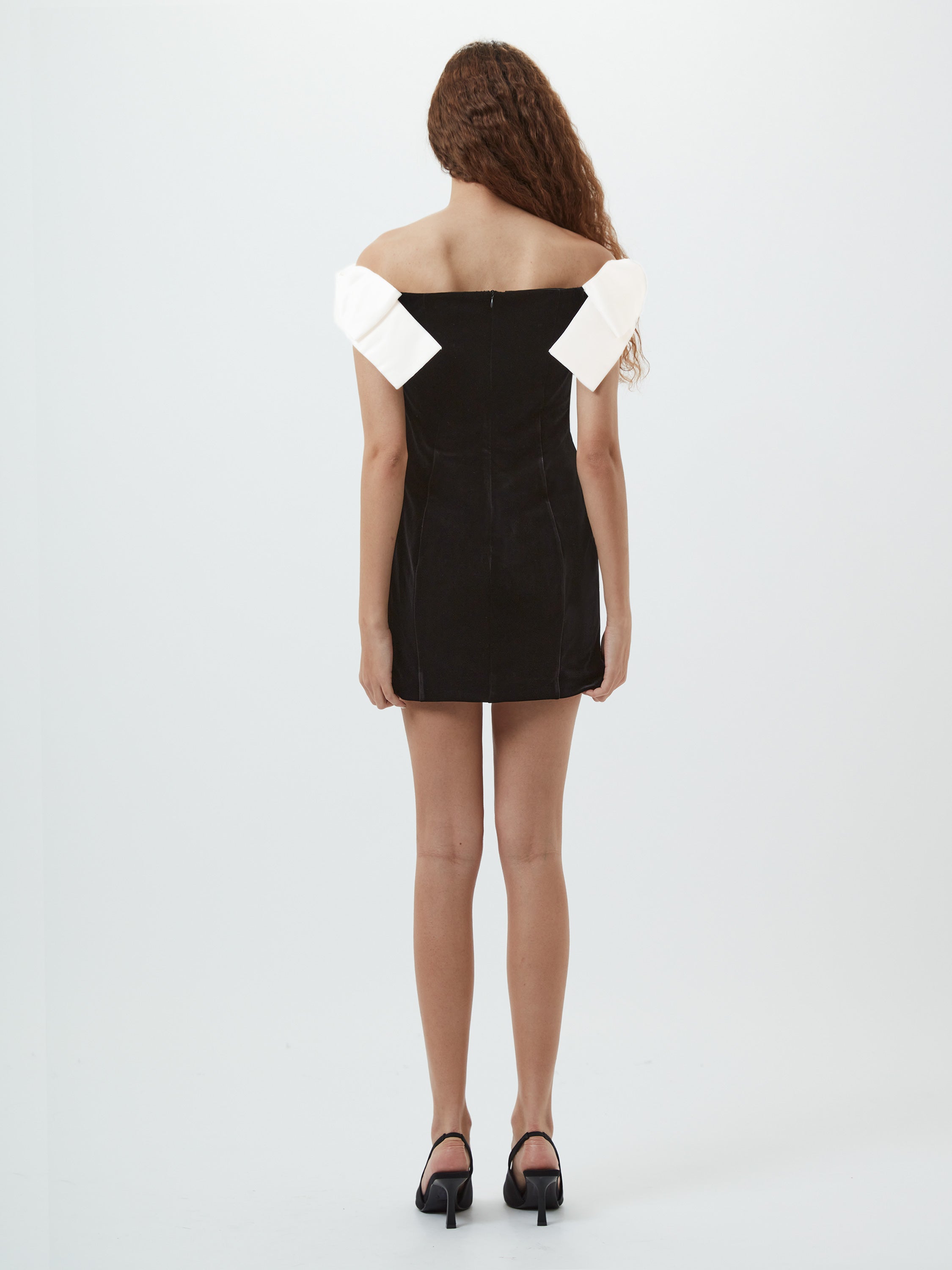 velvet satin bow mini dress Velvet Carey Satin Bow Mini Dress