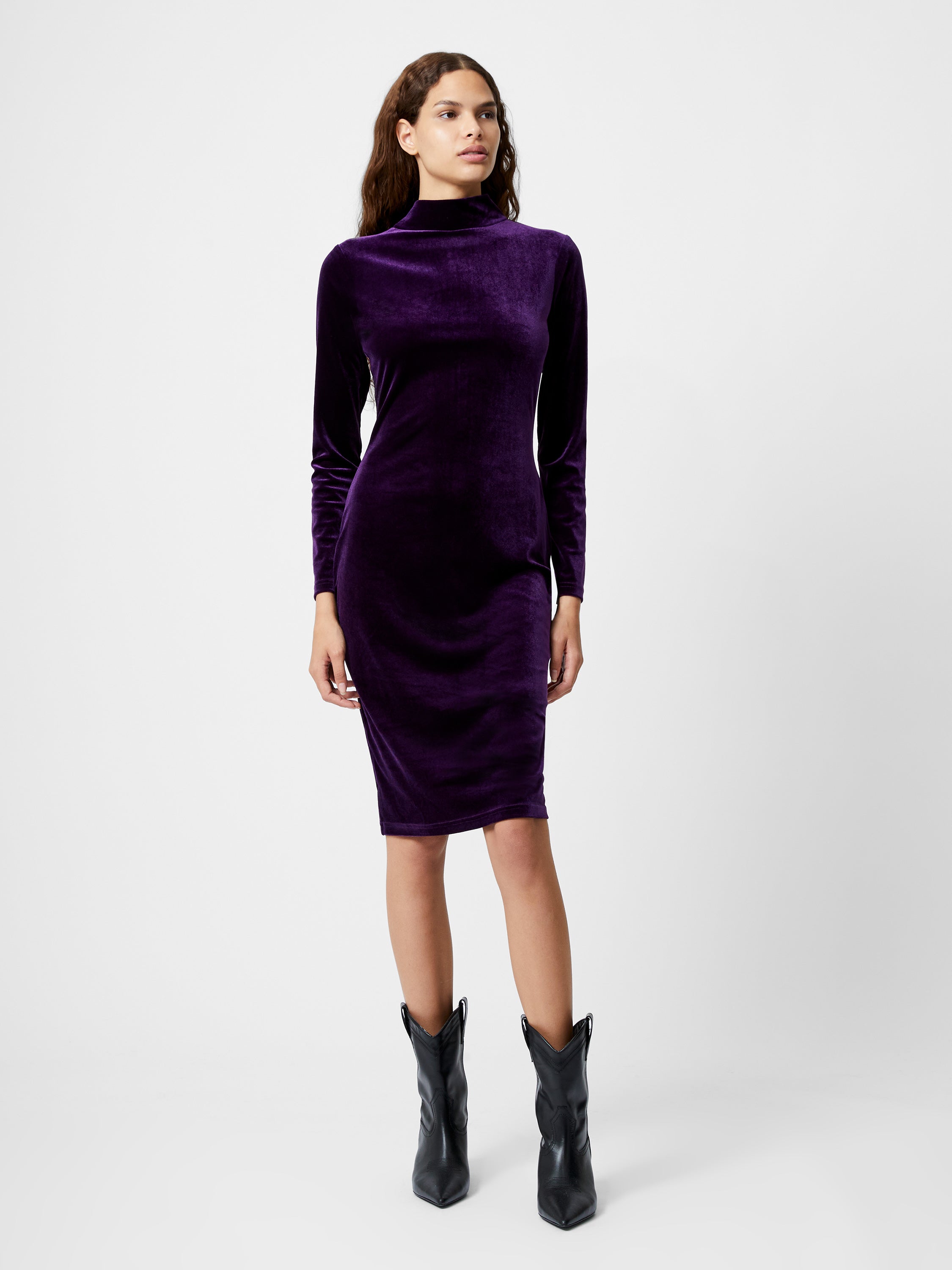 Purple velvet turtleneck sale