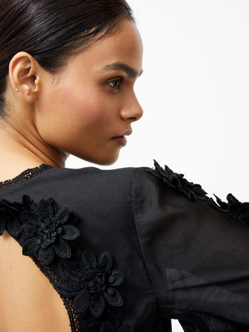 Aubrey 3D Lace Trim Mini Dress