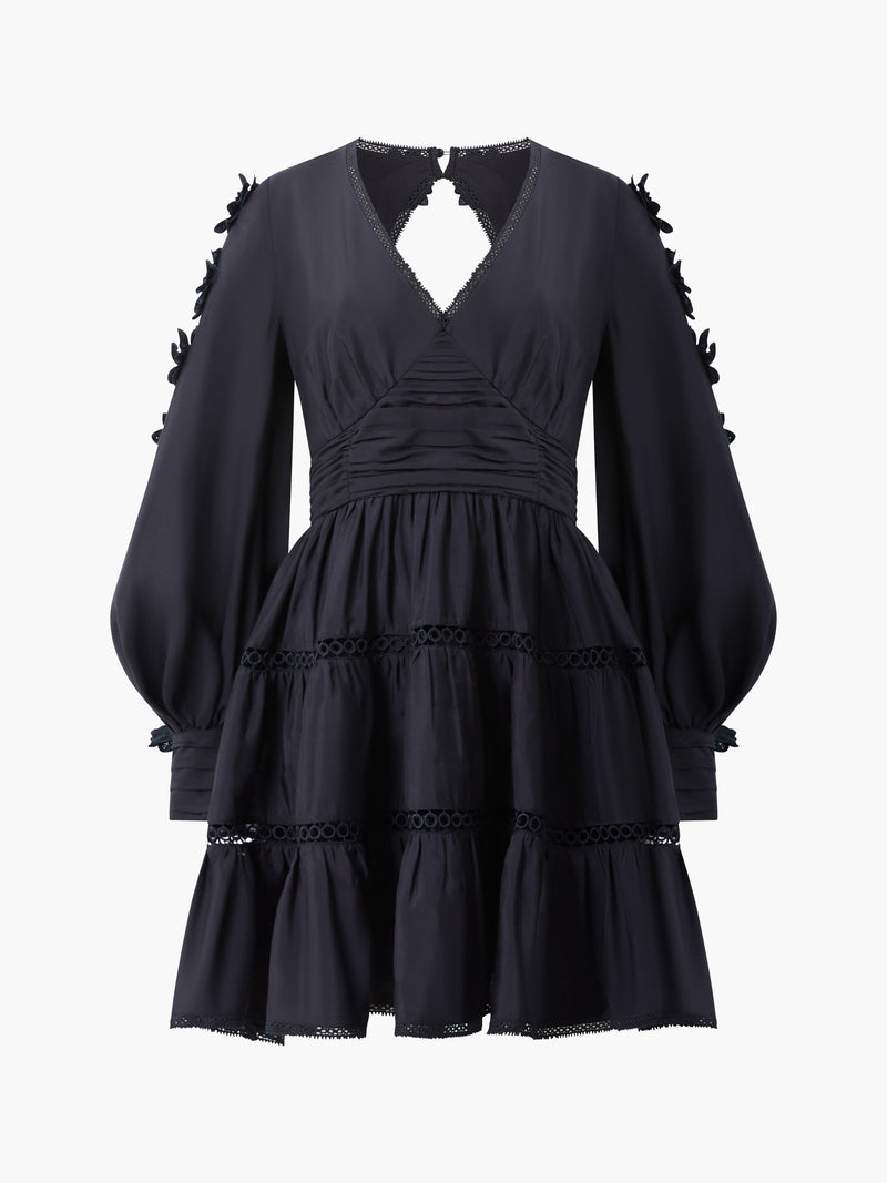 Aubrey 3D Lace Trim Mini Dress