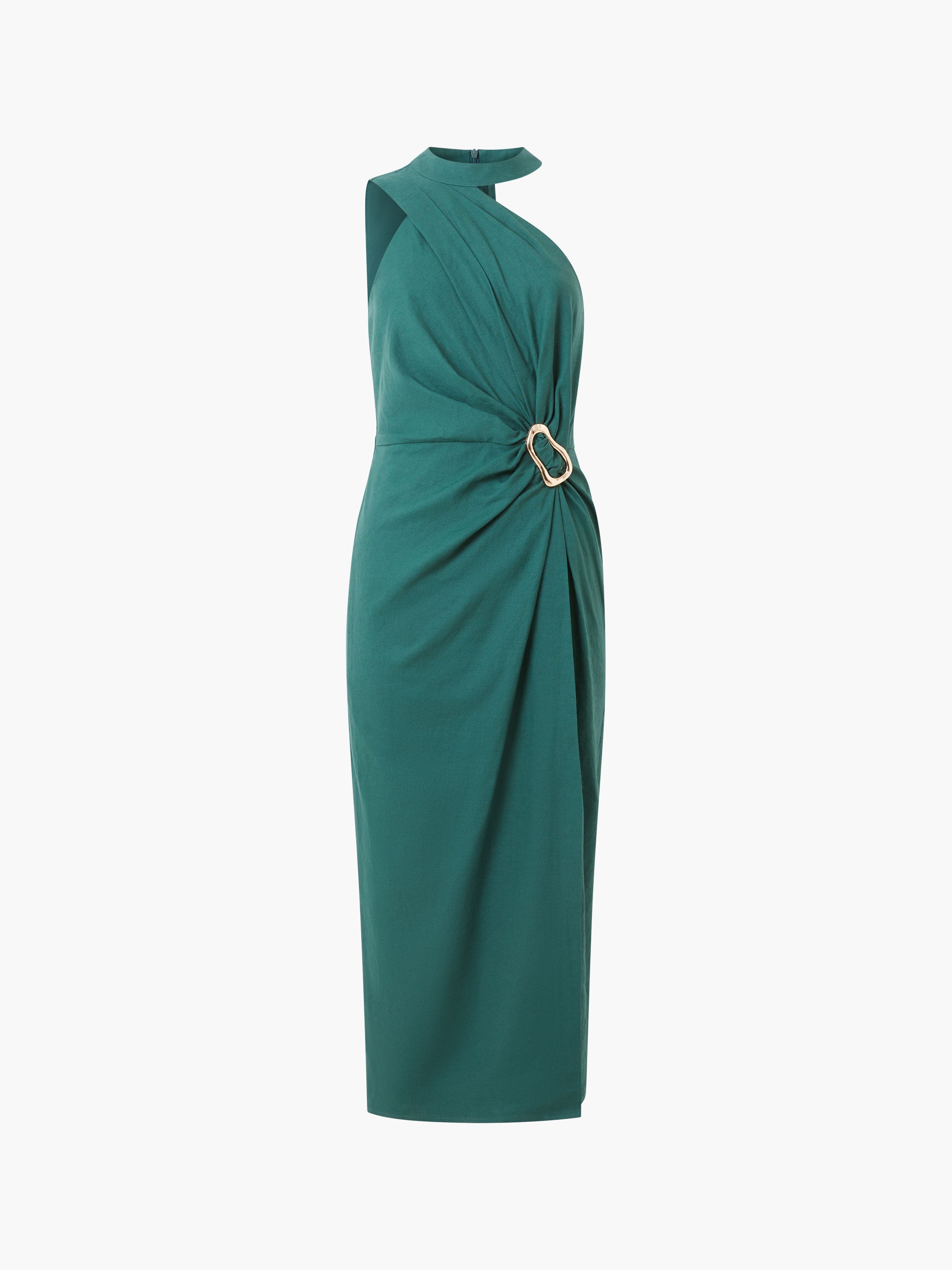 Aspen Linen Blend Halterneck Midi Dress