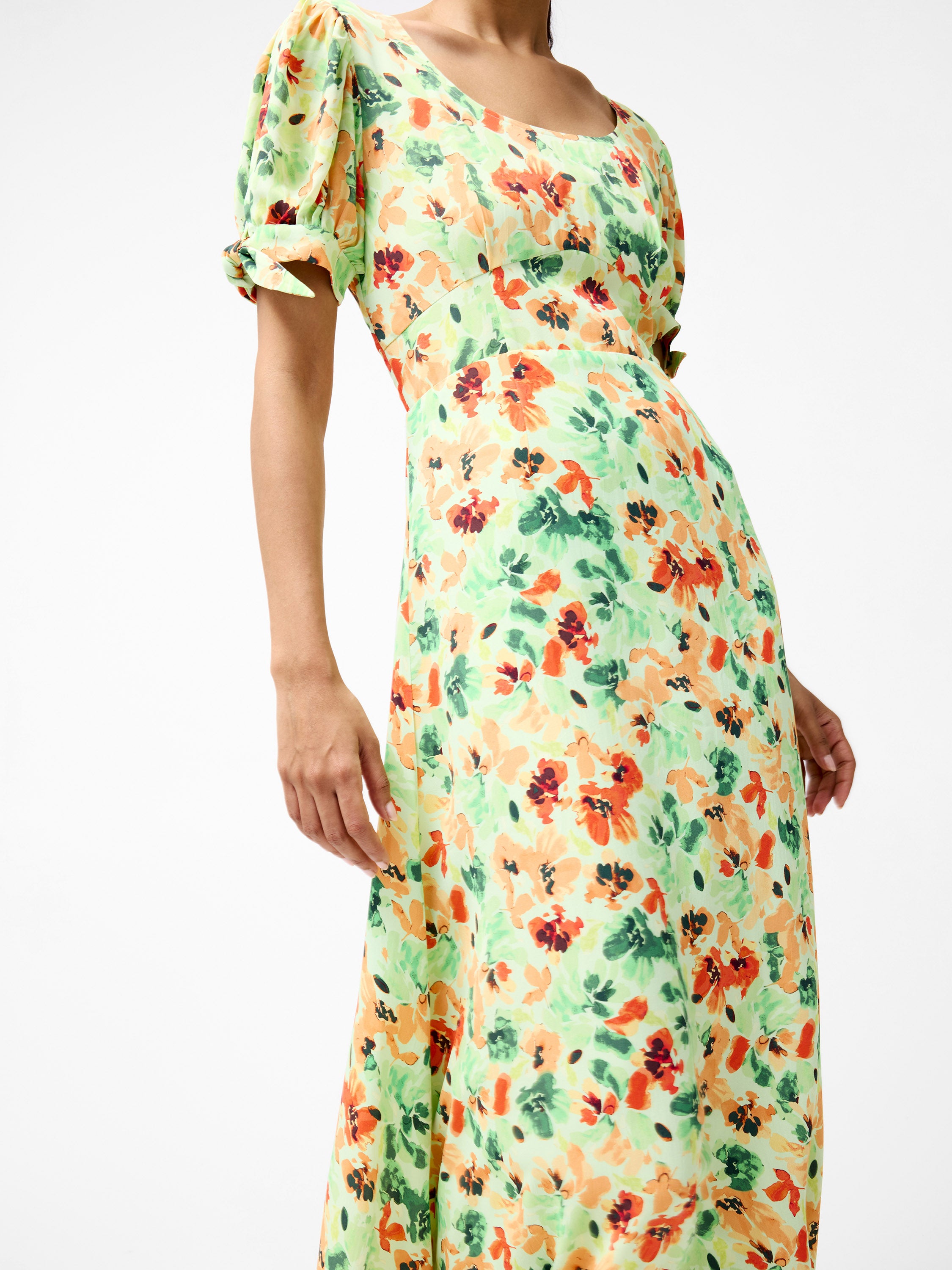 Eve Crepe Scoop Neck Midi Dress