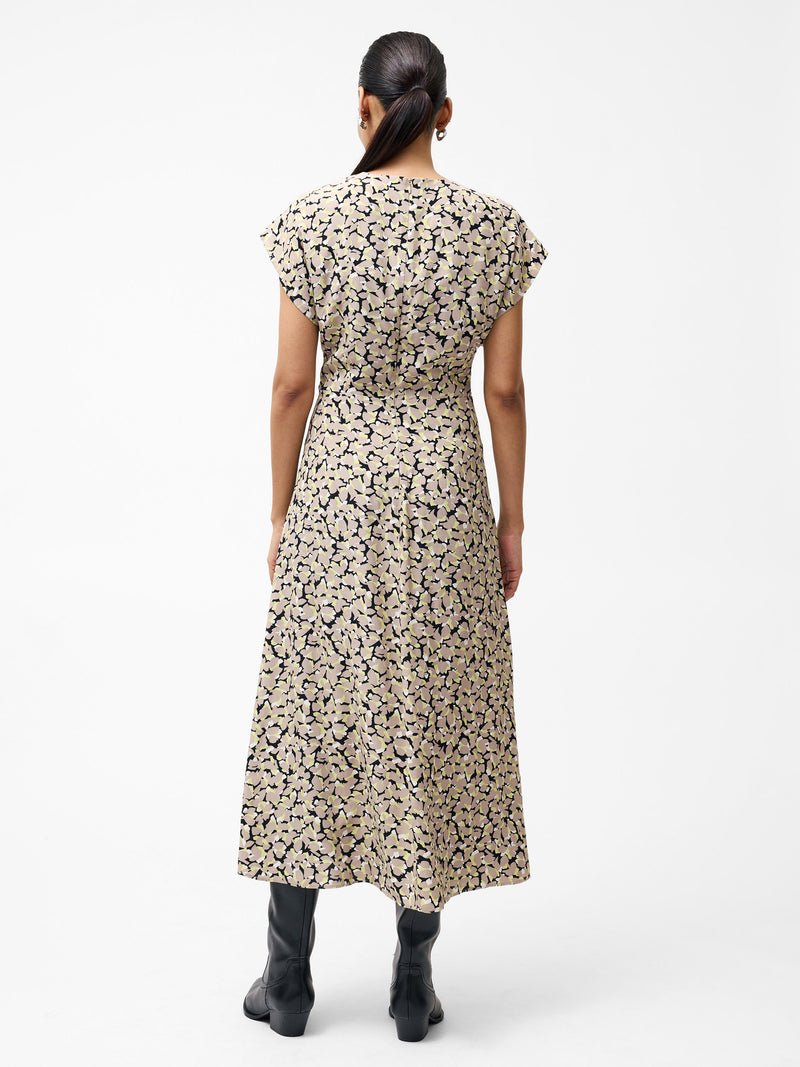 Lillian Eco Draped Front Midi Dress